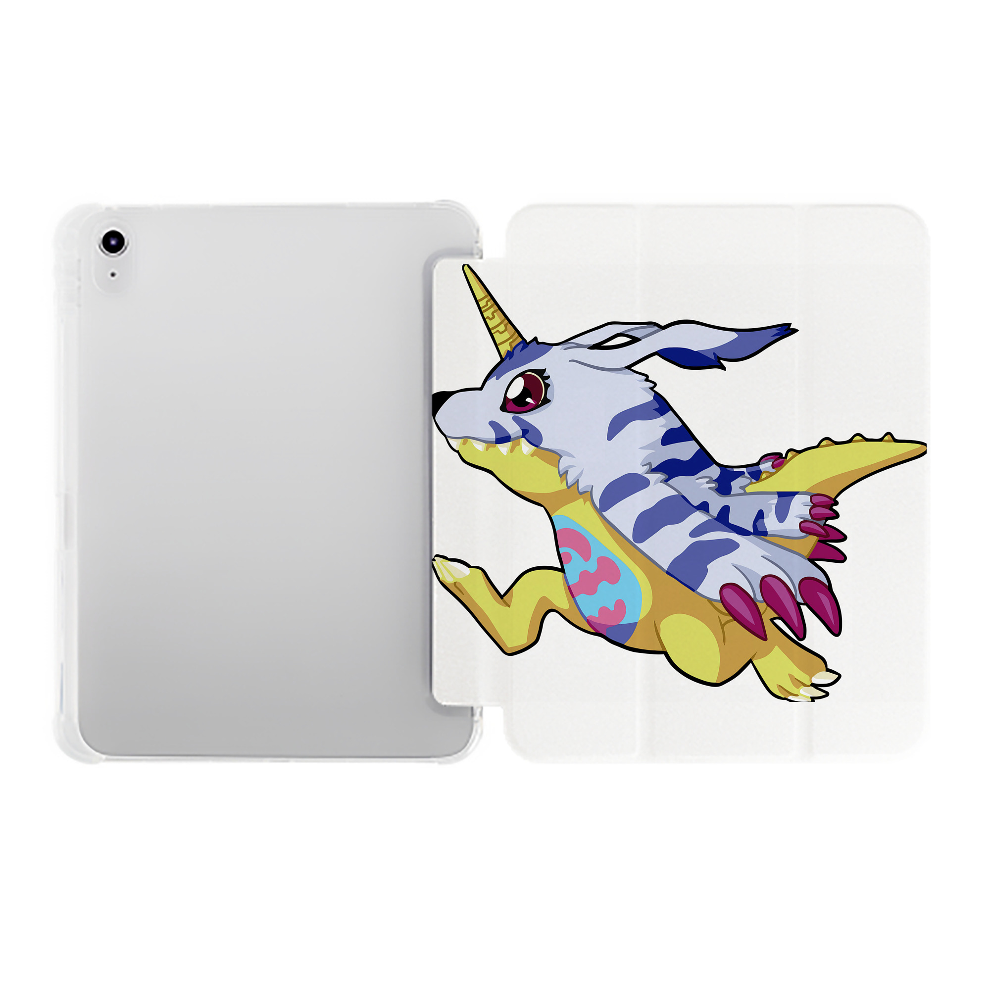 （画像用） Digimon デジタルモンスター/デジモン IPad ケース ペン収納付き 三つ折りスタンド PUレザー×シリコン 対応機種9.5/10.5/10.9インチ